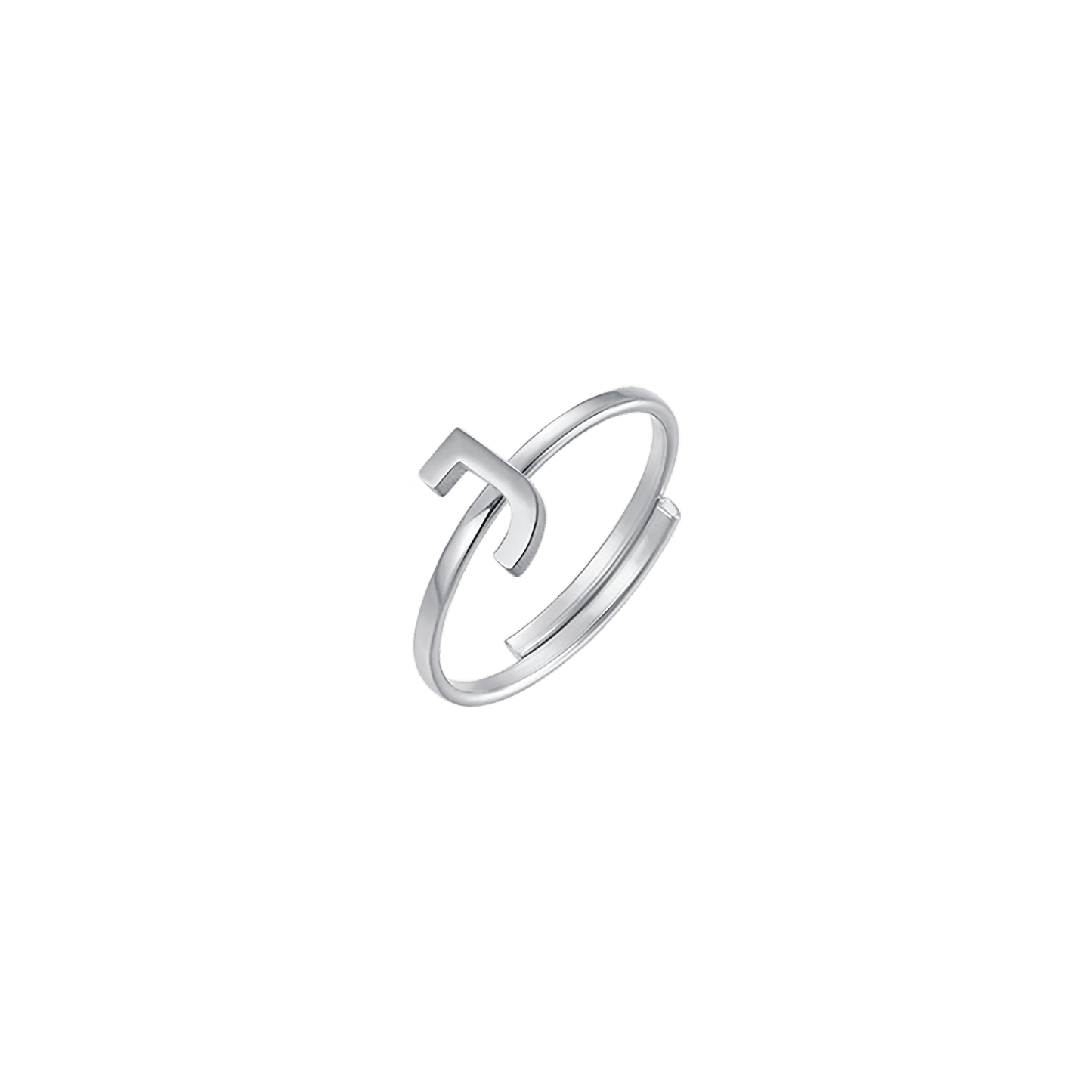 FEMME ANNEAU EN ACIER AVEC LETTRE