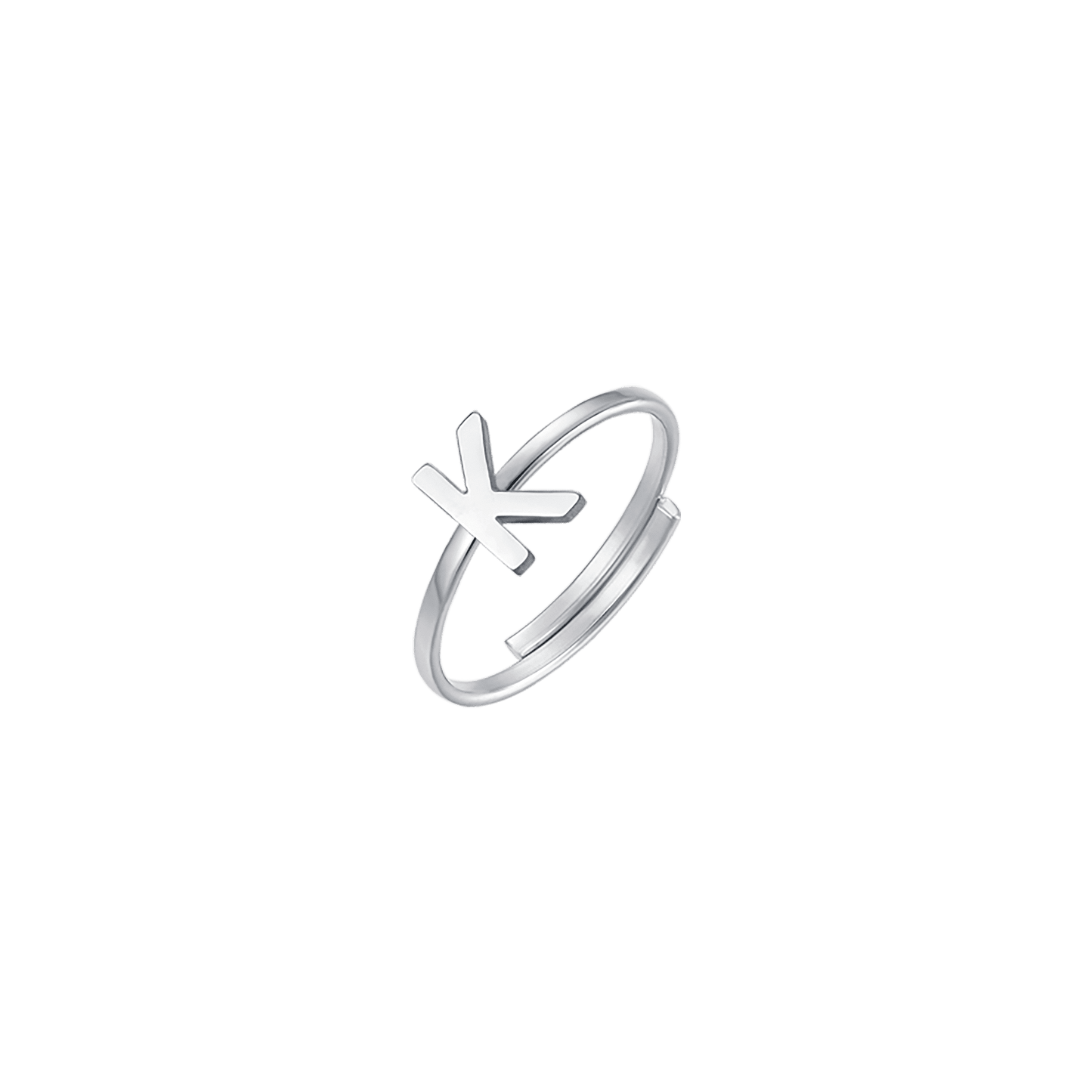 FEMME ANNEAU EN ACIER AVEC LETTRE