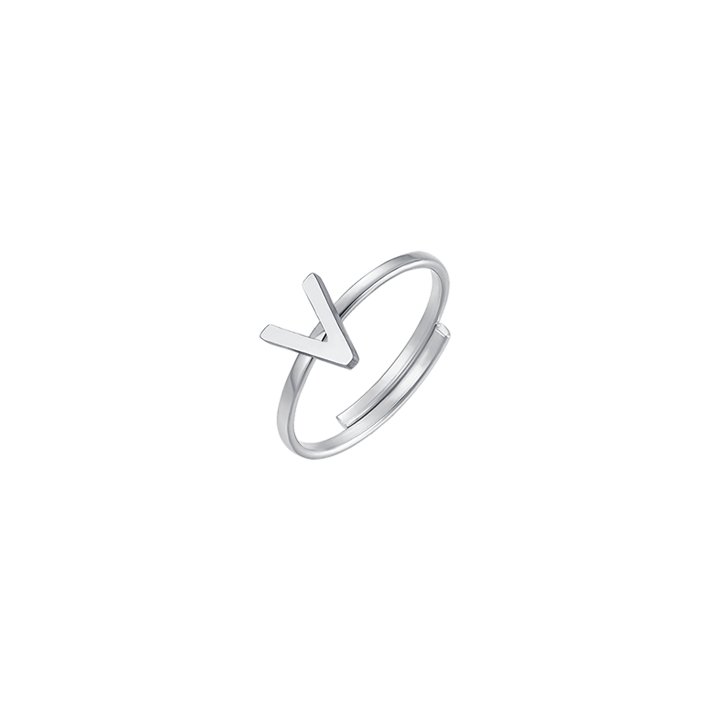 FEMME ANNEAU EN ACIER AVEC LETTRE