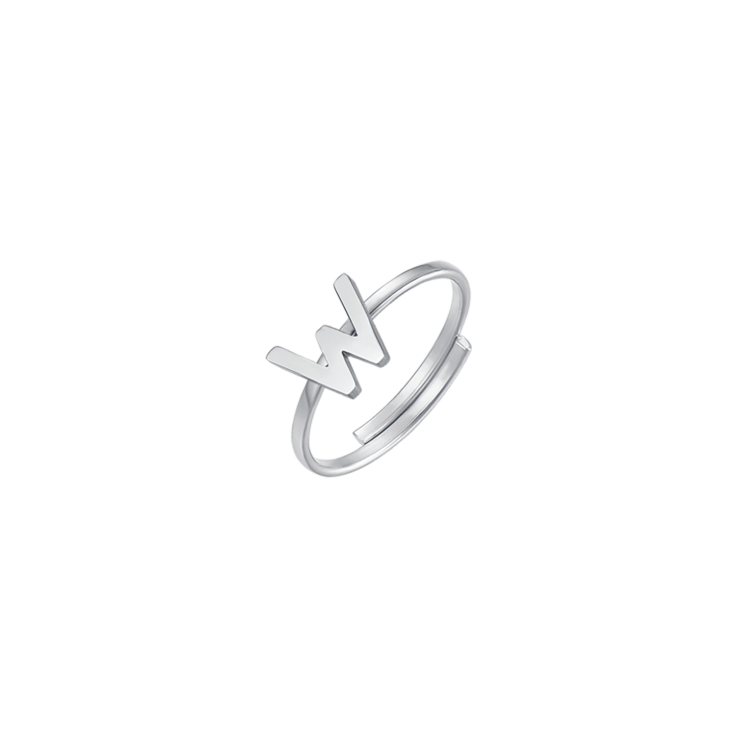 FEMME ANNEAU EN ACIER AVEC LETTRE