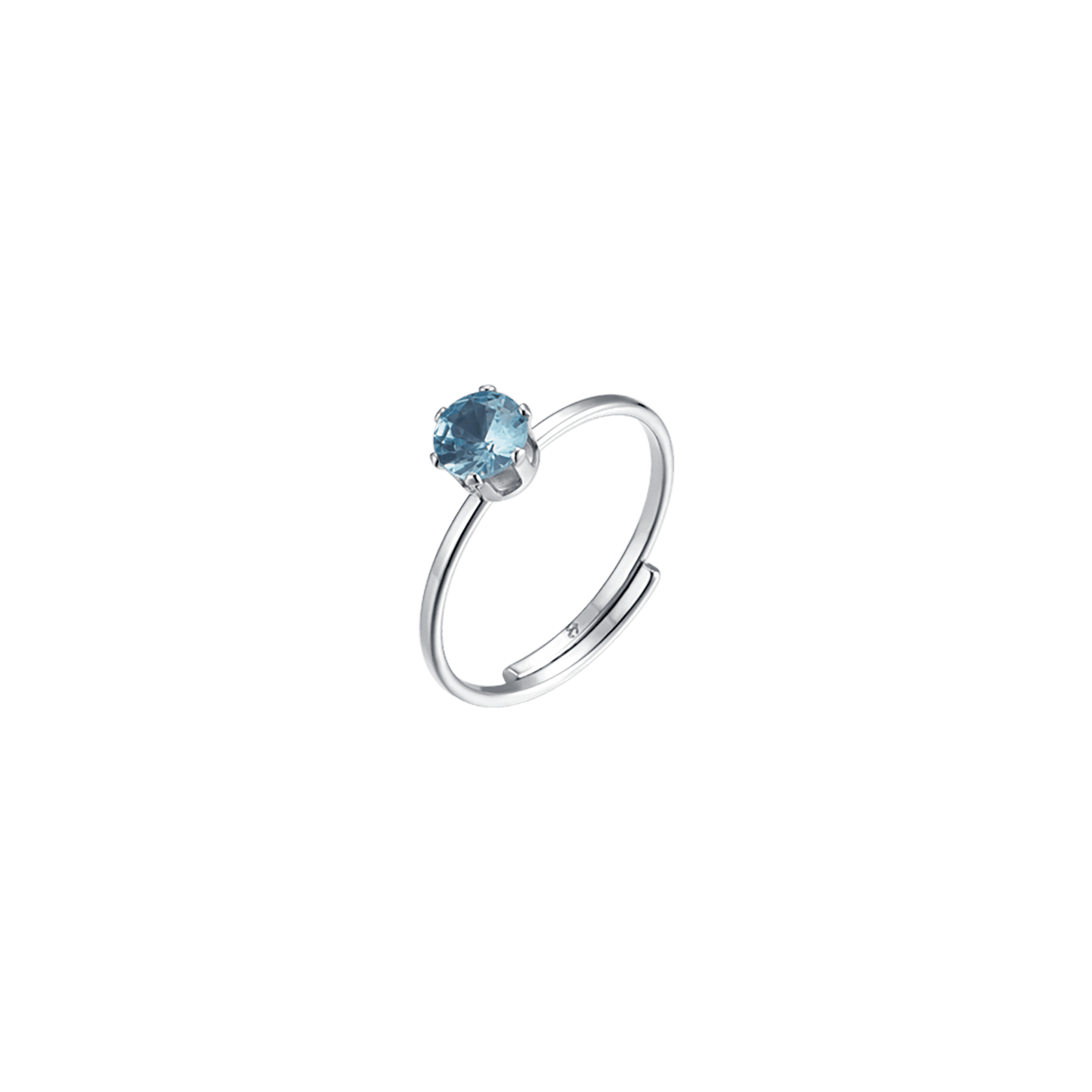 BAGUE SOLITAIRE POUR FEMME EN ACIER AVEC CRISTAL BLEU