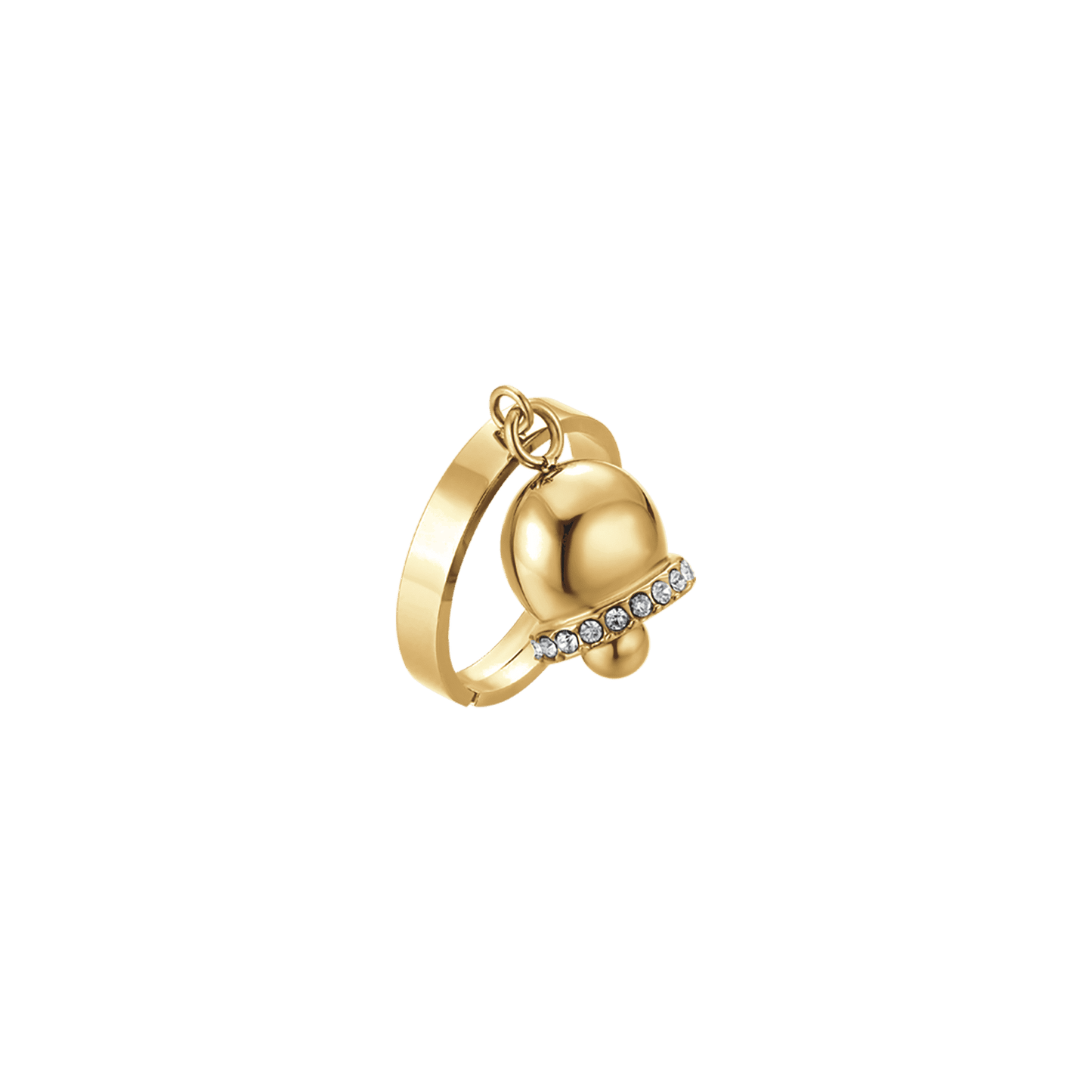 BAGUE POUR FEMME EN ACIER OR IP AVEC CRISTAUX BLANCS Luca Barra