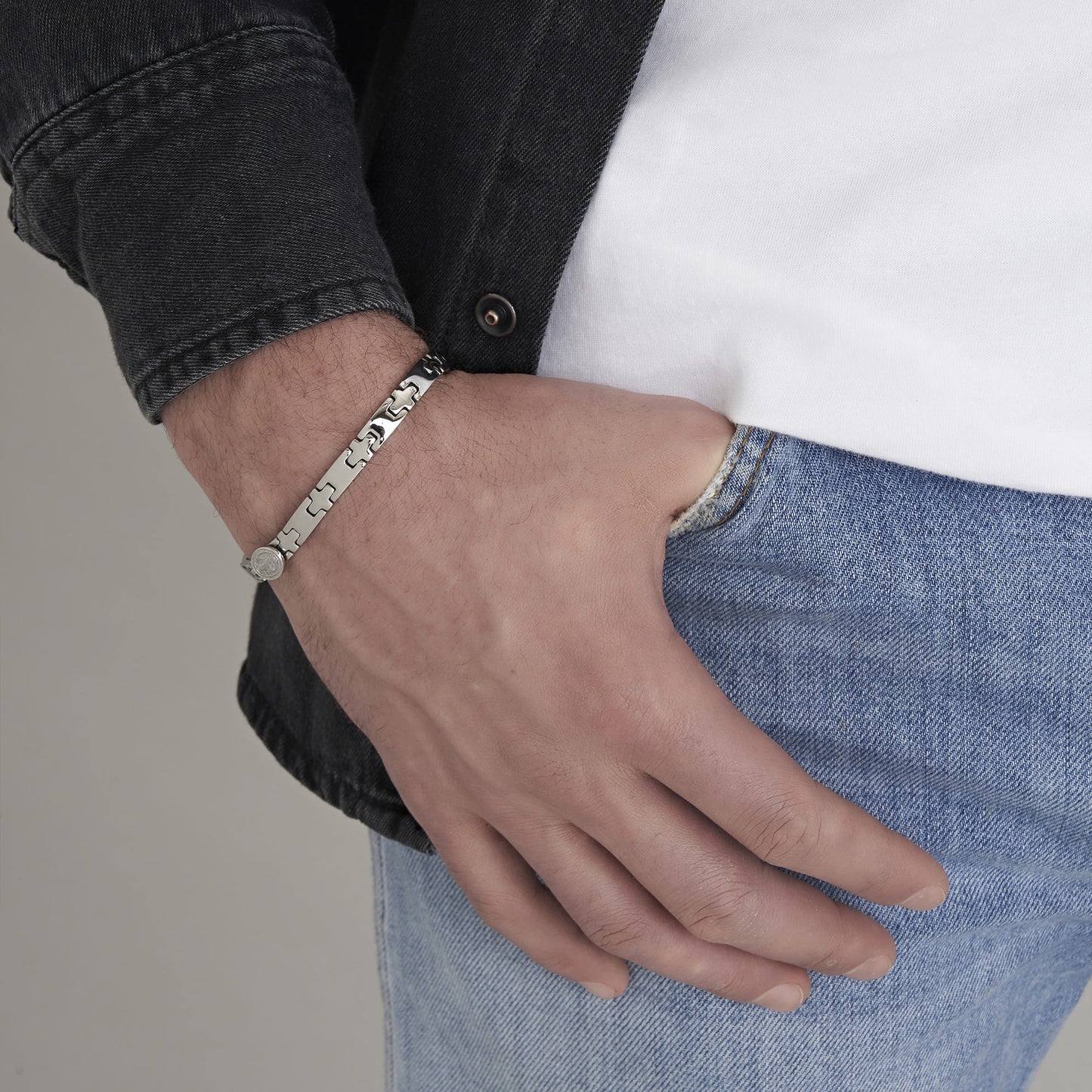 ROSAIRE ACIER BRACELET HOMME