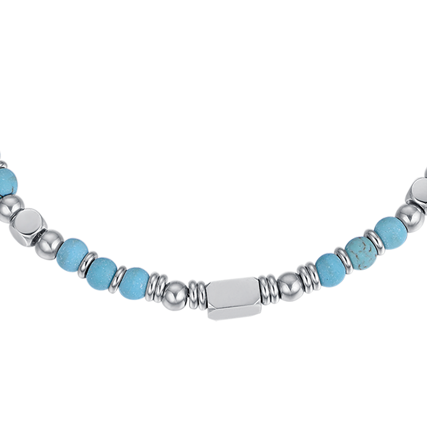 BRACELET POUR HOMME EN ACIER AVEC PIERRES TURQUOISES