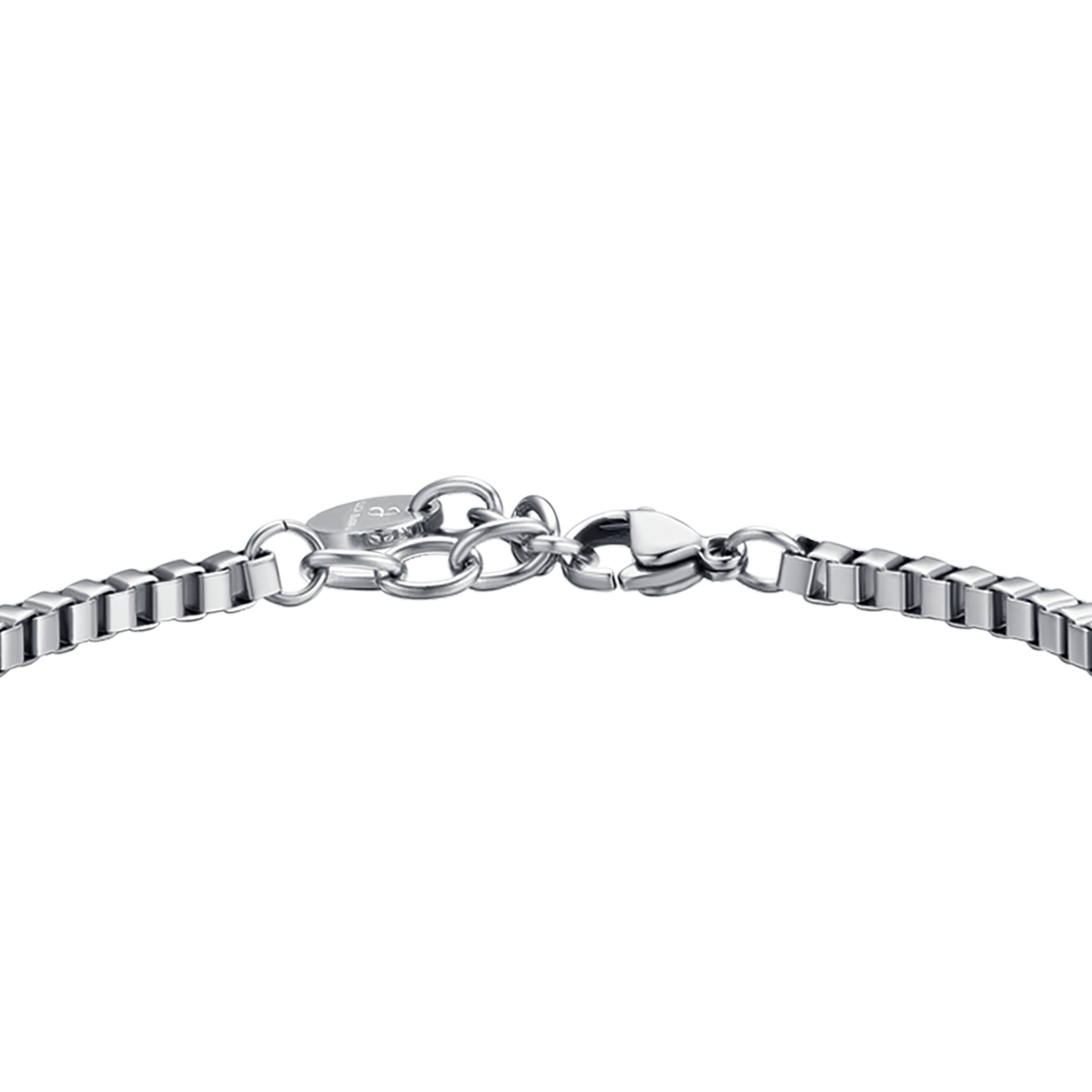 BRACELET POUR HOMME EN ACIER AVEC PLAQUE NOIRE ET CRISTAUX