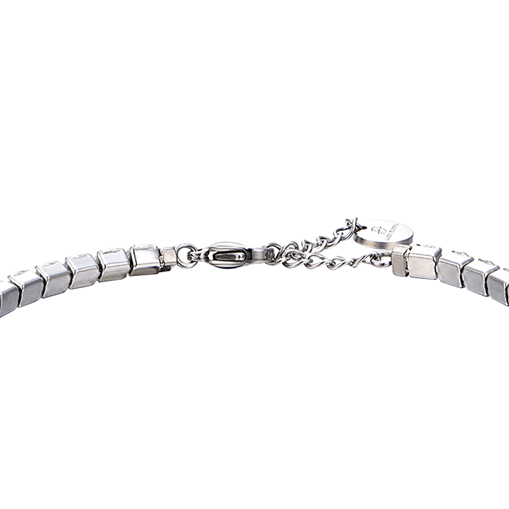 BRACELET TENNIS POUR HOMME EN ACIER AVEC CRISTAUX BLANCS