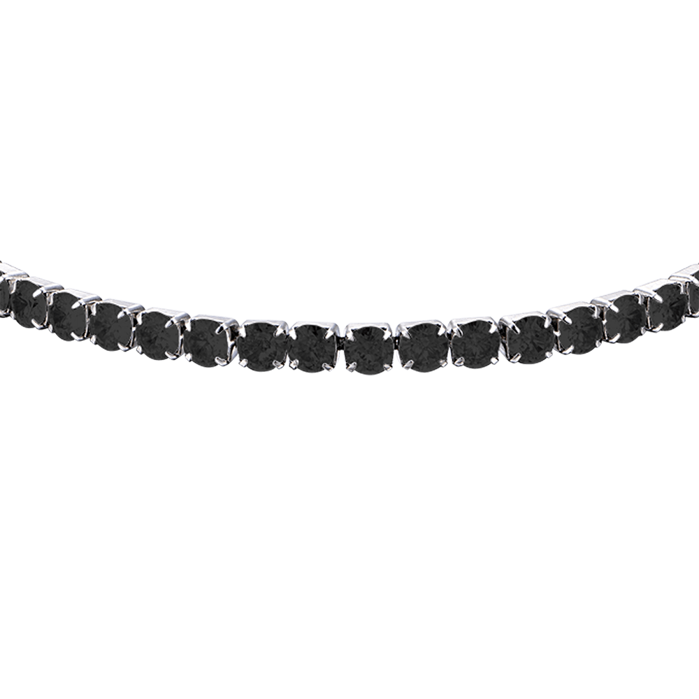 BRACELET TENNIS EN ACIER POUR HOMME AVEC CRISTAUX NOIRS