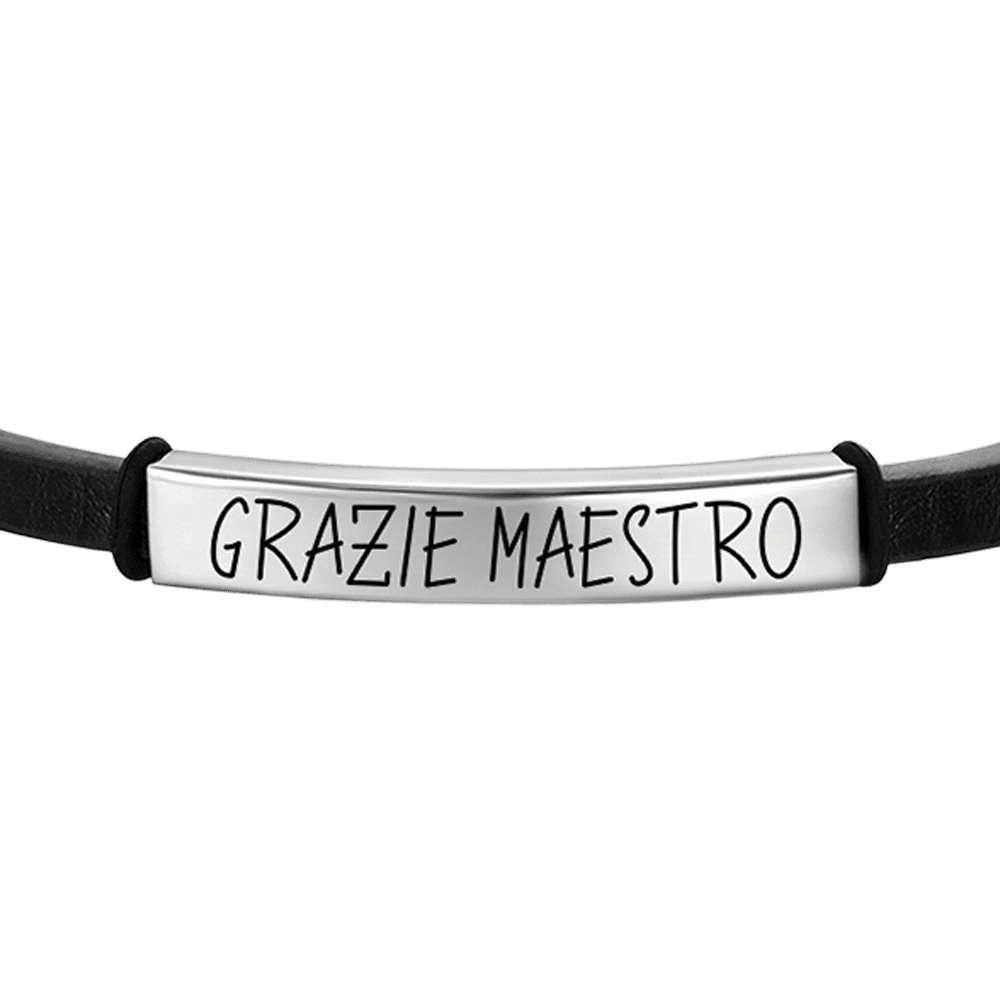 BRACELET DE REMERCIEMENT EN CUIR POUR HOMME AVEC PLAQUE