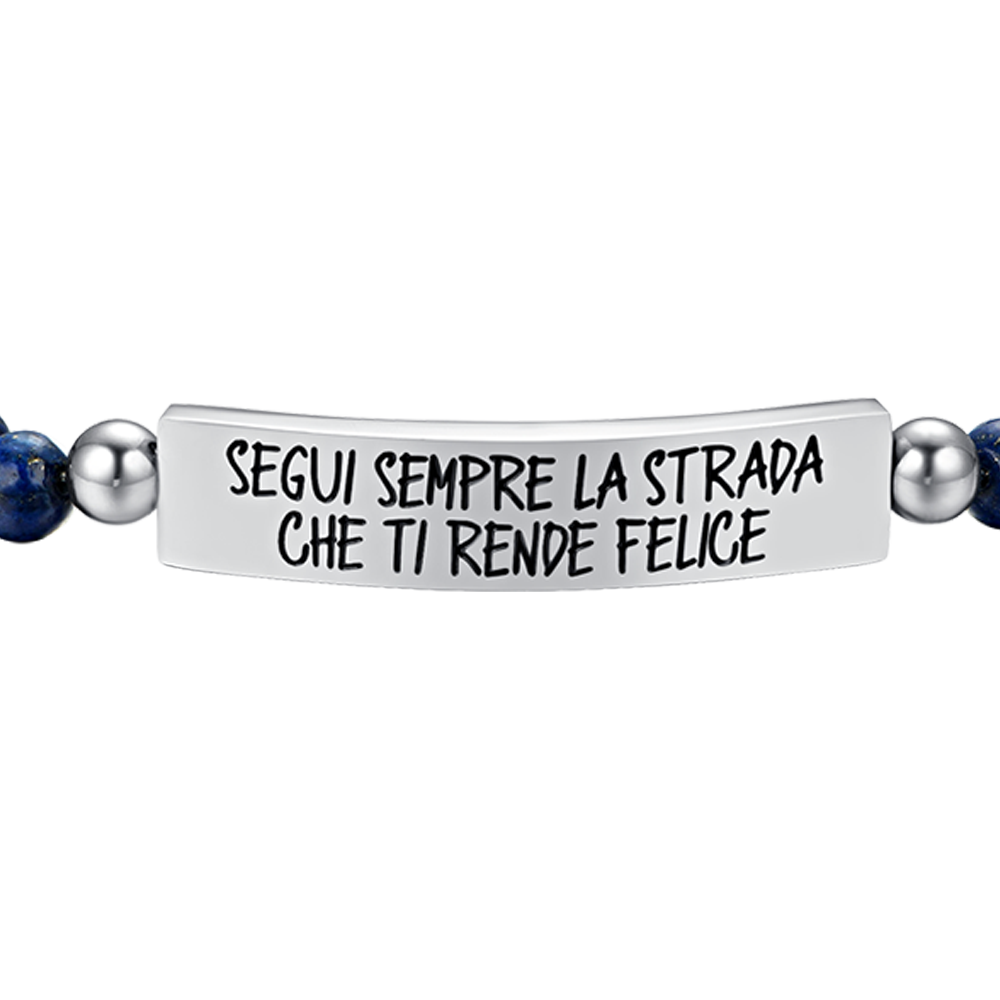 BRACELET EN ACIER POUR HOMMES SUIVEZ TOUJOURS LE CHEMIN QUI VOUS REND HEUREUX