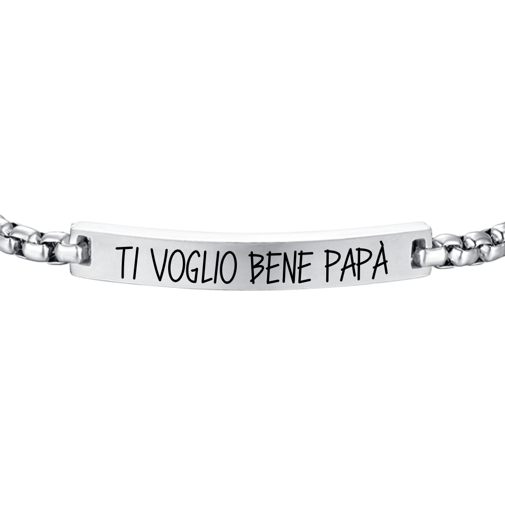 BRACELET HOMME ACIER JE T'AIME PAPA