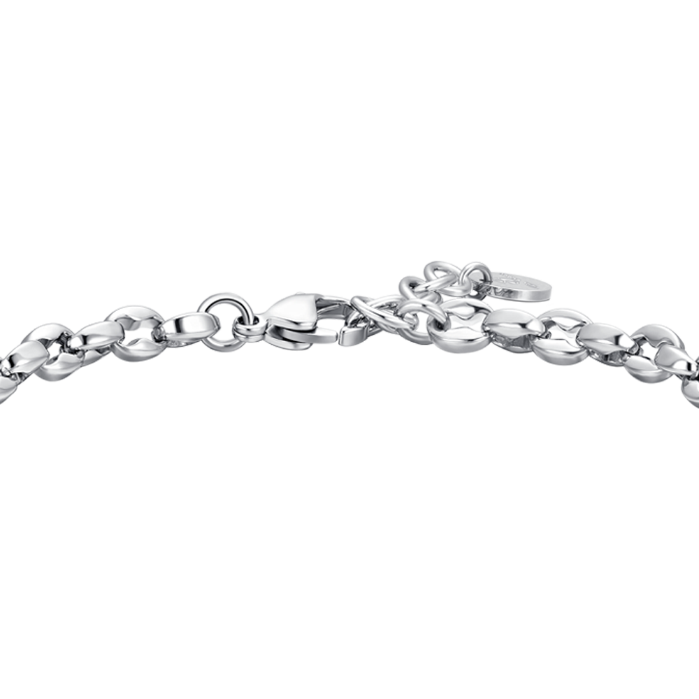 BRACELET HOMME CROIX EN ACIER ET ZIRCON CUBIQUE NOIR