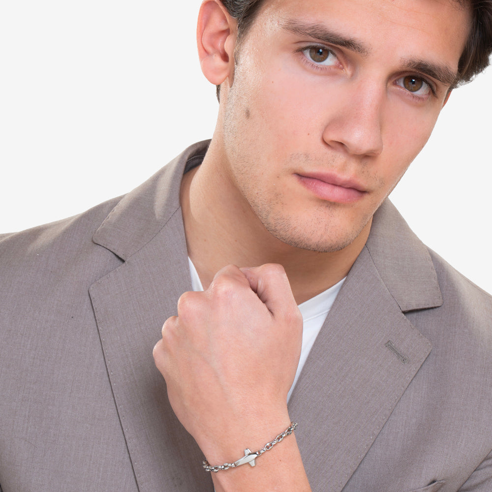 BRACELET ACIER POUR HOMME AVEC CROIX