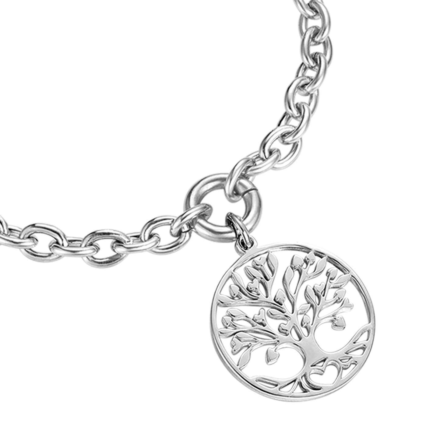 BRACELET FEMME EN ACIER AVEC PENDENTIF ARBRE DE VIE