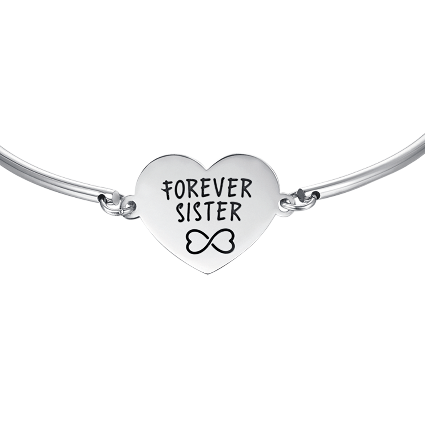 BRACELET EN ACIER POUR FEMMES AVEC INSCRIPTION "FOREVER SISTER
