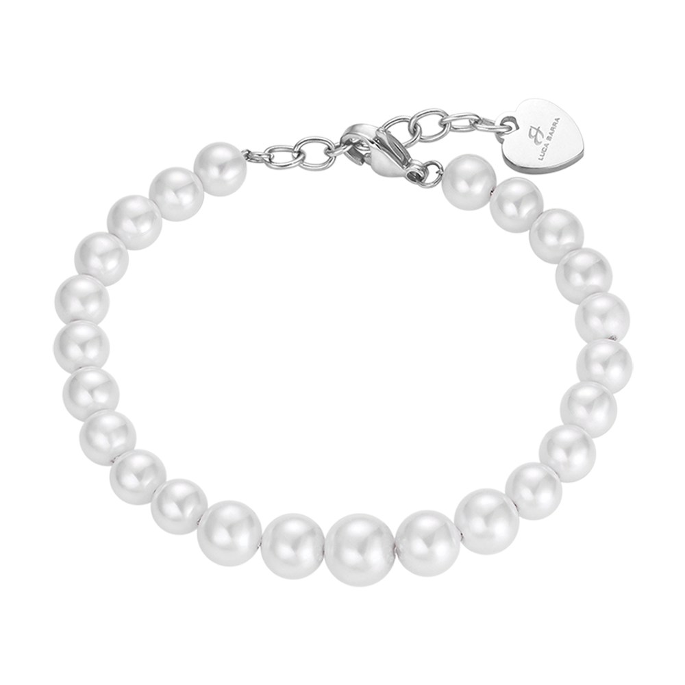 BRACCIALE DI PERLE SINTETICHE BIANCHE DONNA