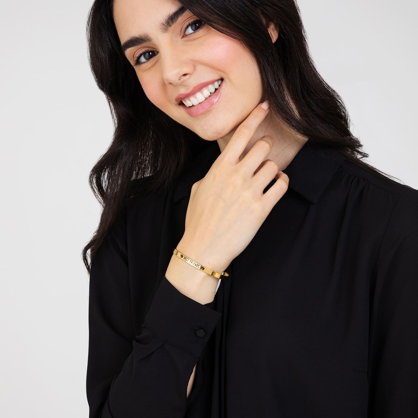 BRACELET ACIER PLAQUÉ OR "BEST FRIENDS