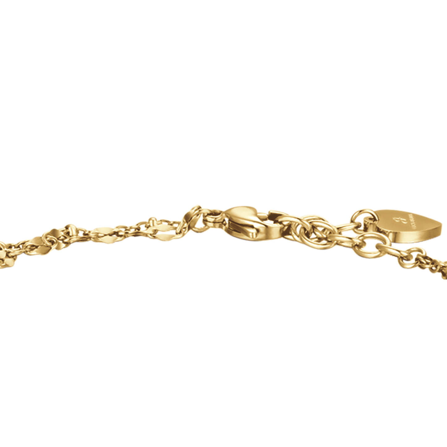 BRACELET POUR FEMME EN ACIER ET OR IP AVEC CŒUR ET CRISTAUX BLANCS