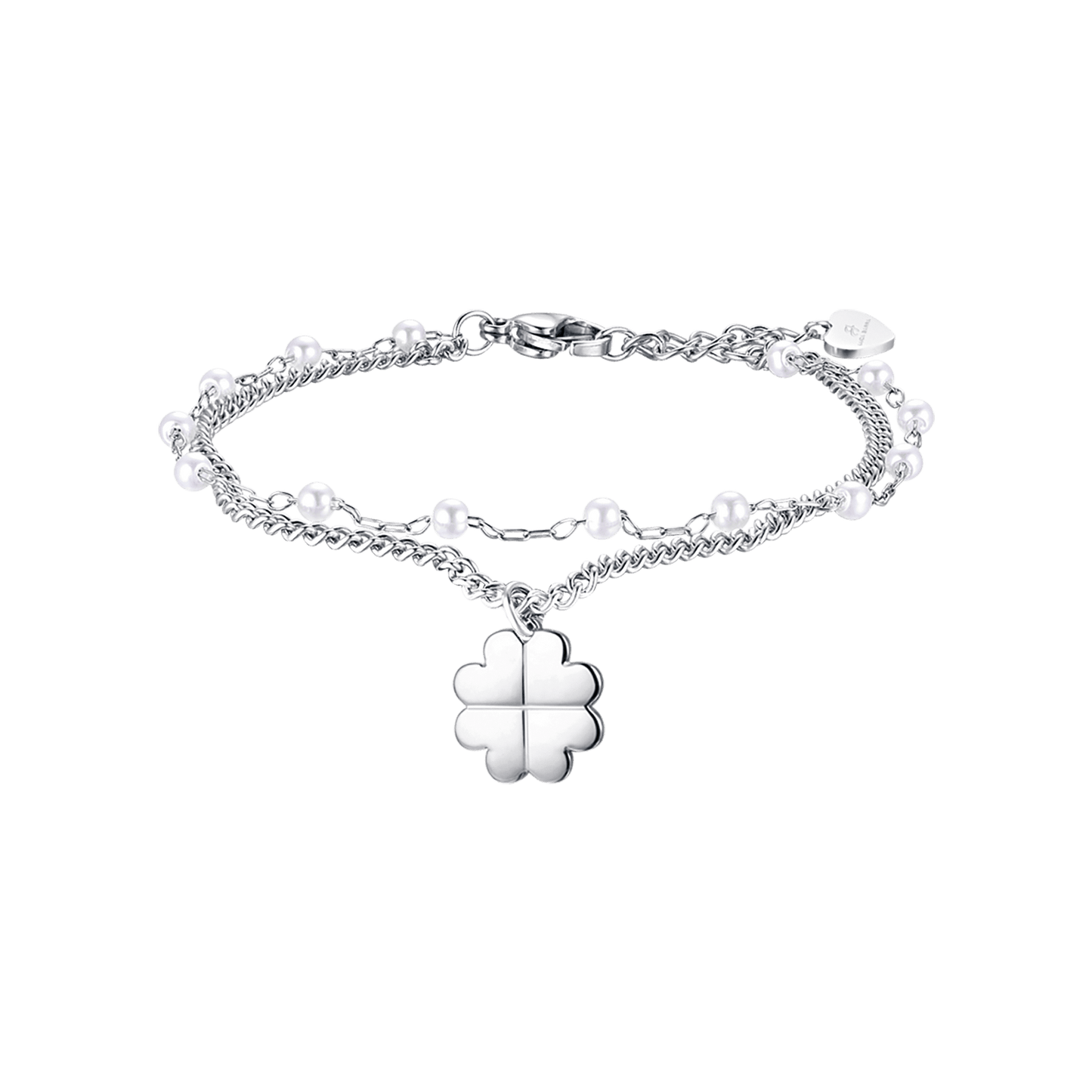 BRACCIALE DONNA IN ACCIAIO IP GOLD CON QUADRIFOGLIO