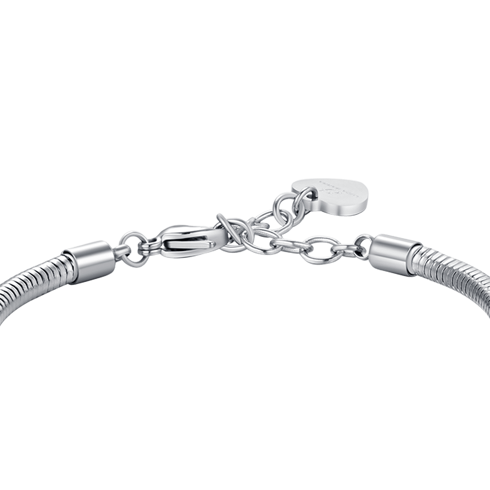 BRACELET EN ACIER POUR FEMME AVEC CRISTAUX BLANCS.