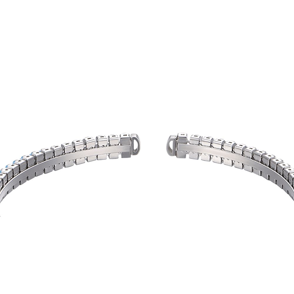 BRACELET FEMME EN ACIER AVEC CRISTAUX BLEUS