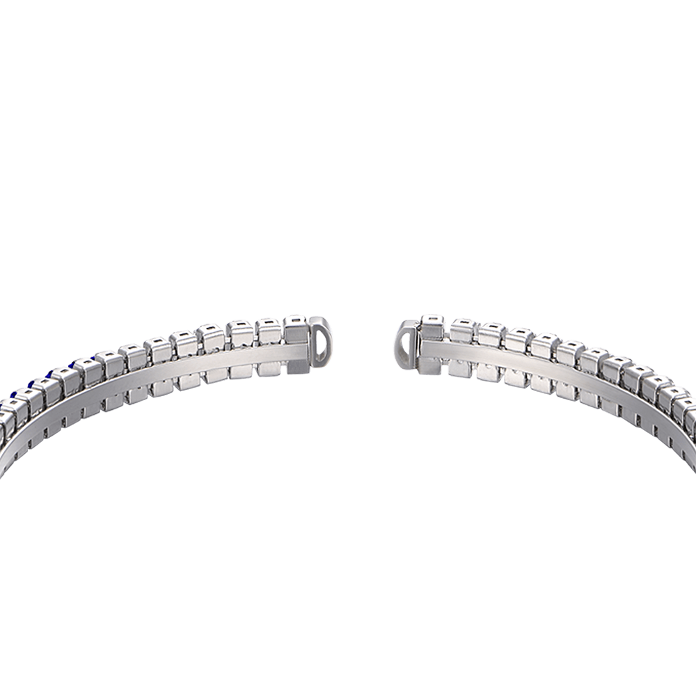 BRACELET EN ACIER POUR FEMMES AVEC CRISTAUX BLEUS