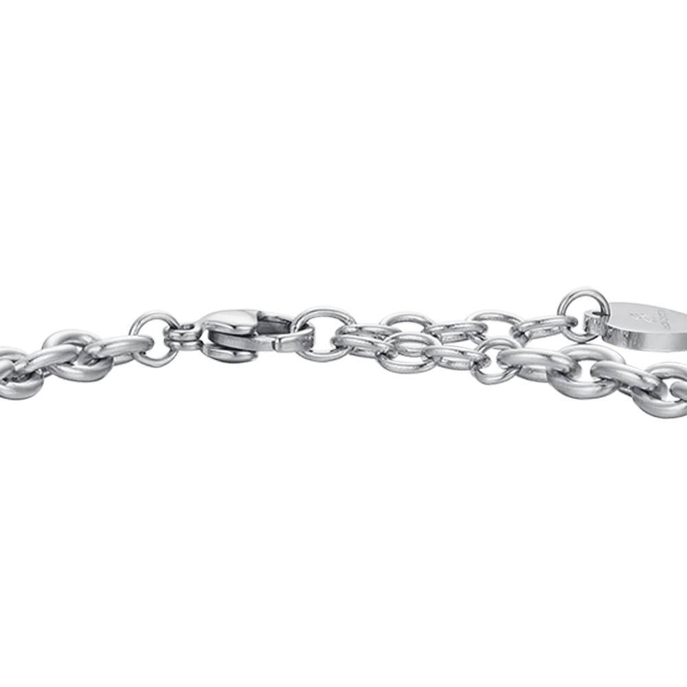 BRACELET FEMME EN ACIER AVEC CLOCHE ÉMAILLÉE TURQUOISE ET CRISTAUX