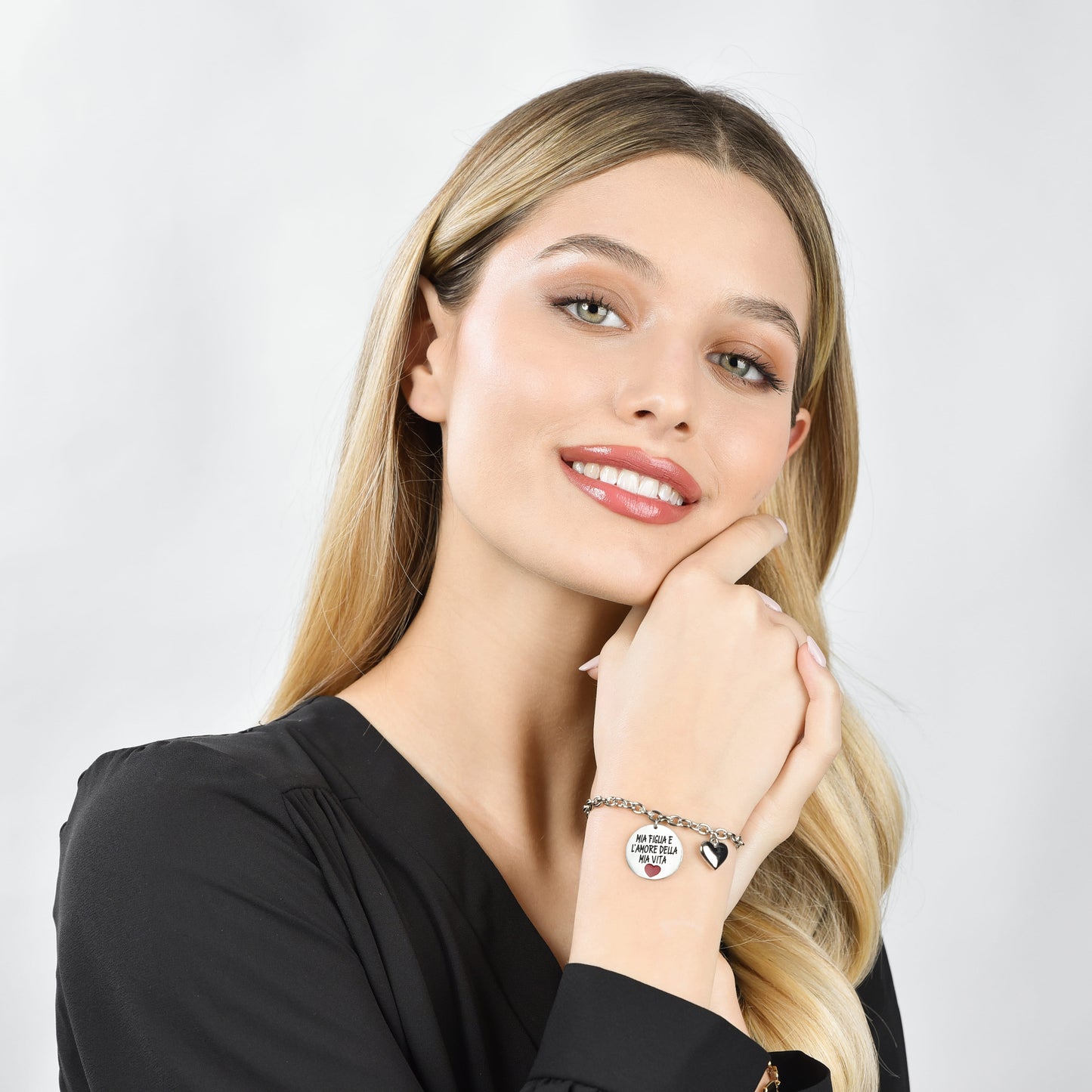 BRACELET FEMME EN ACIER MA FILLE EST L'AMOUR DE MA VIE