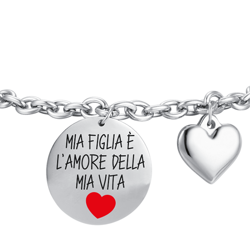 BRACELET FEMME EN ACIER MA FILLE EST L'AMOUR DE MA VIE