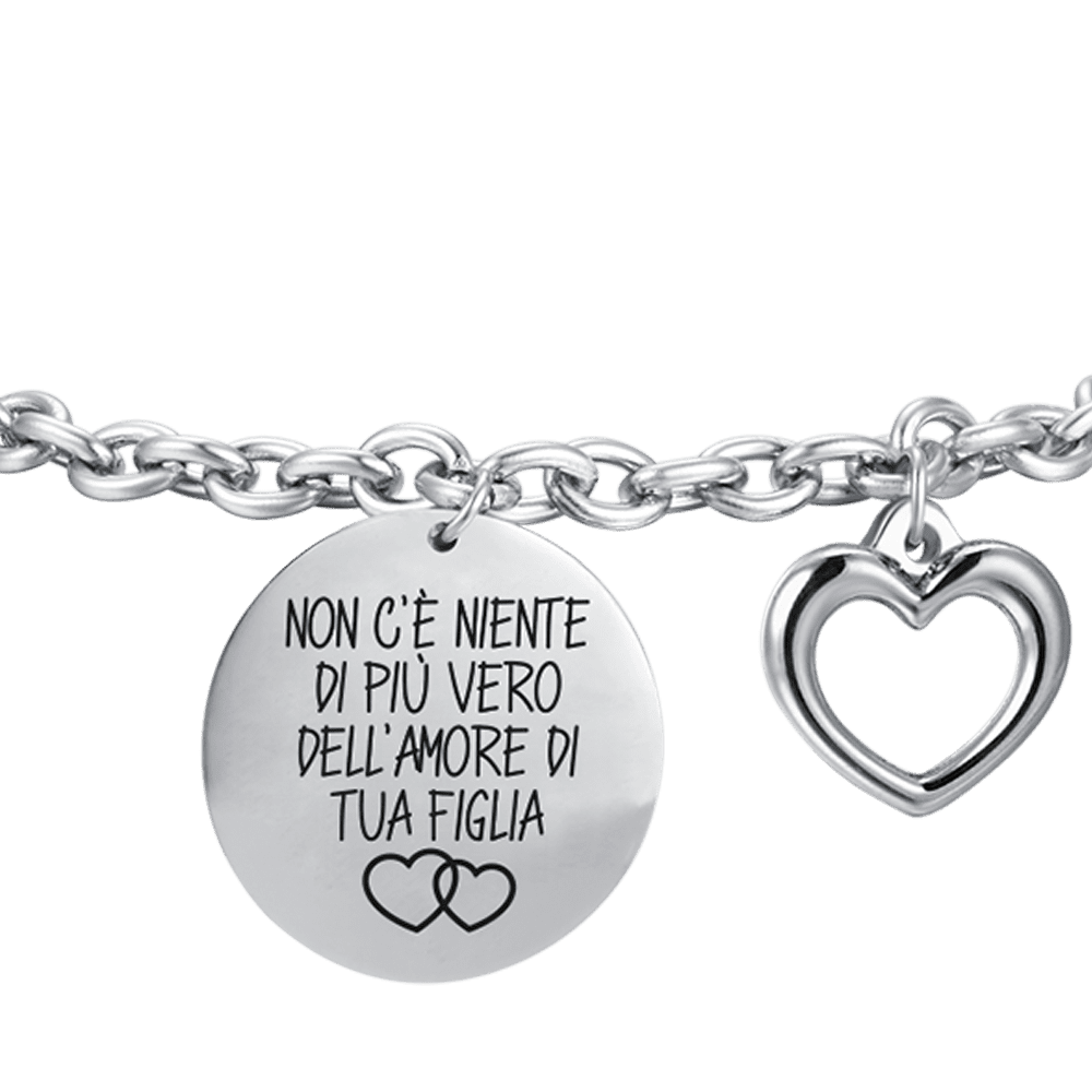 BRACELET DE FEMME EN ACIER IL N'Y A RIEN DE PLUS VRAI QUE L'AMOUR DE VOTRE FILLE