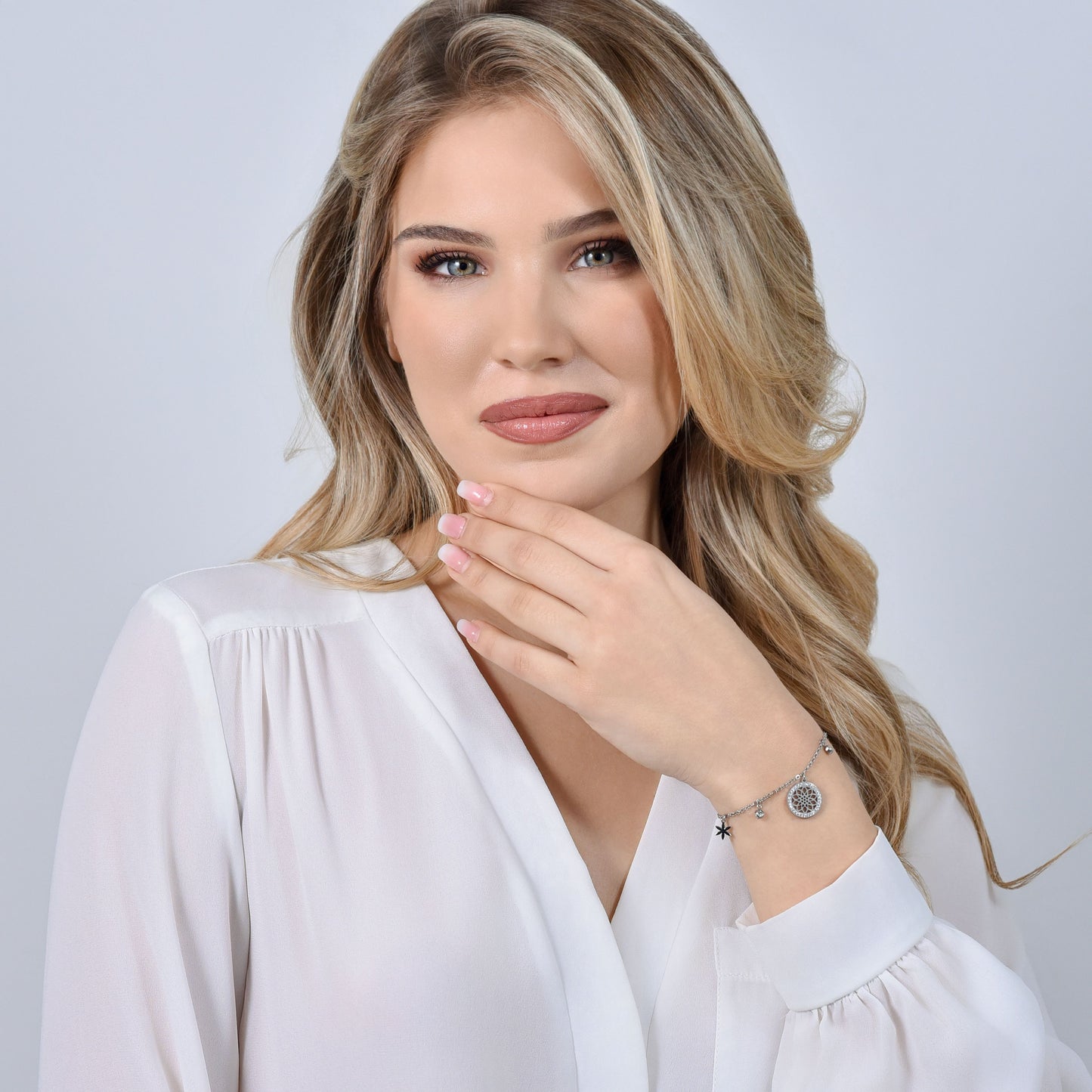 BRACELET FEMME EN ACIER FLEUR DE VIE