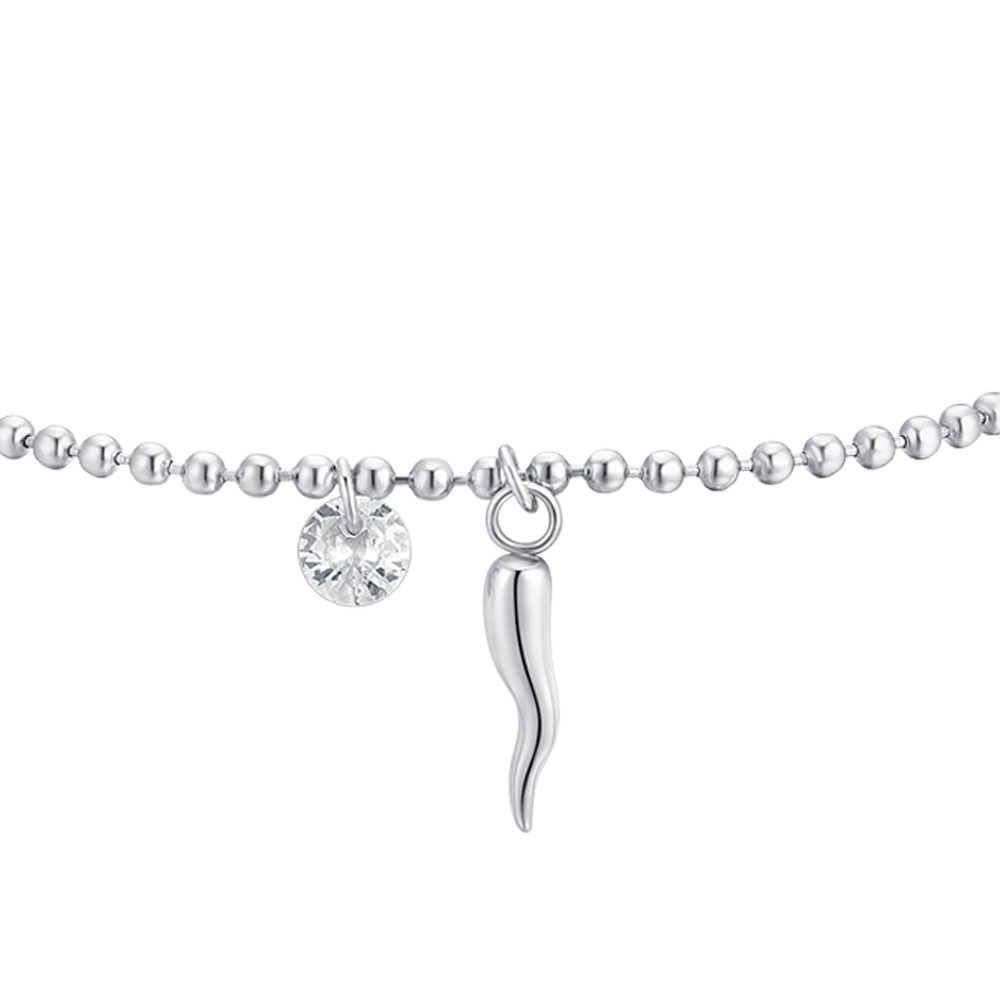 BRACCIALE DONNA IN ACCIAIO CORNO E ZIRCONE