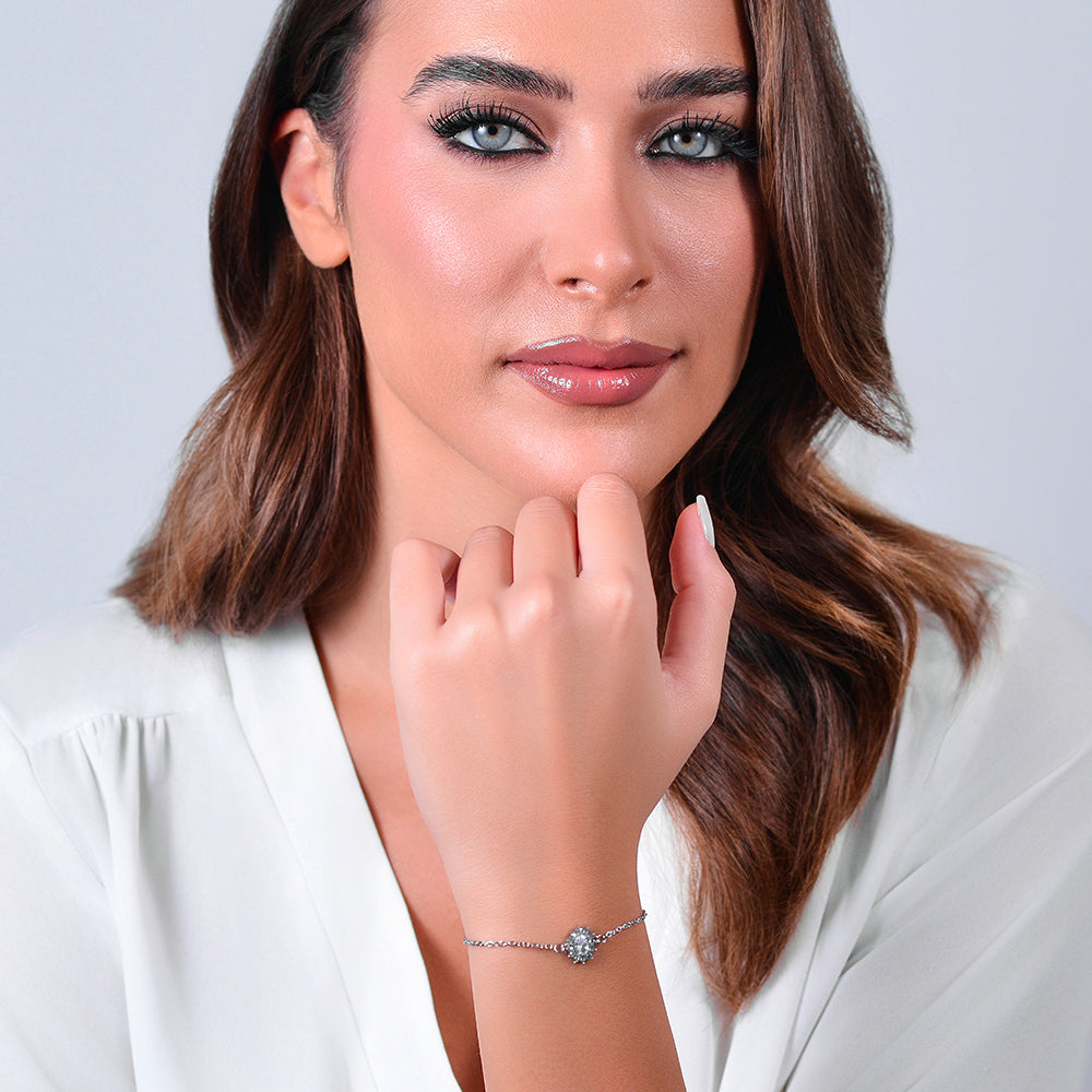 BRACCIALE DONNA IN ACCIAIO CRISTALLI E ZIRCONE BIANCO