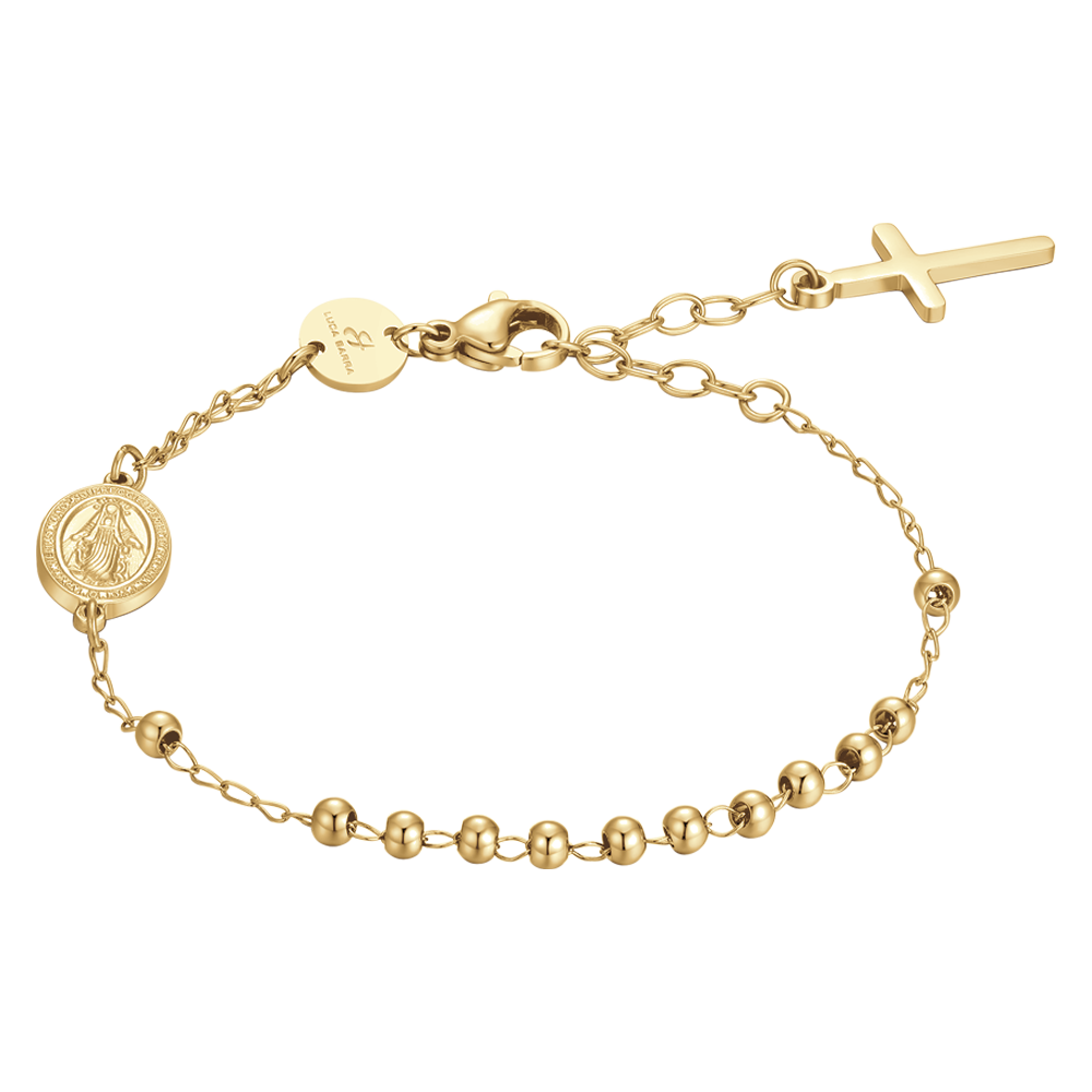 BRACCIALE DONNA ROSARIO IN ACCIAIO IP GOLD
