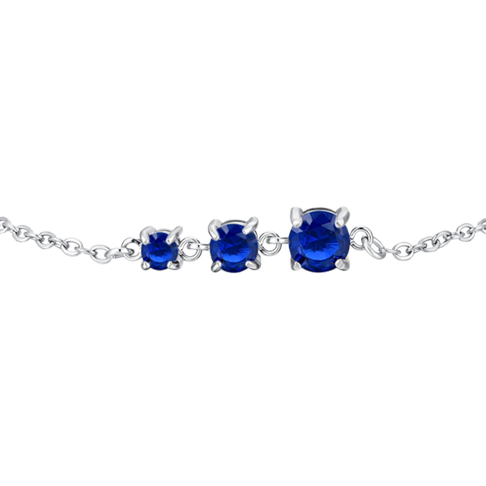 BRACCIALE DONNA IN ACCIAIO CON ZIRCONI BLU