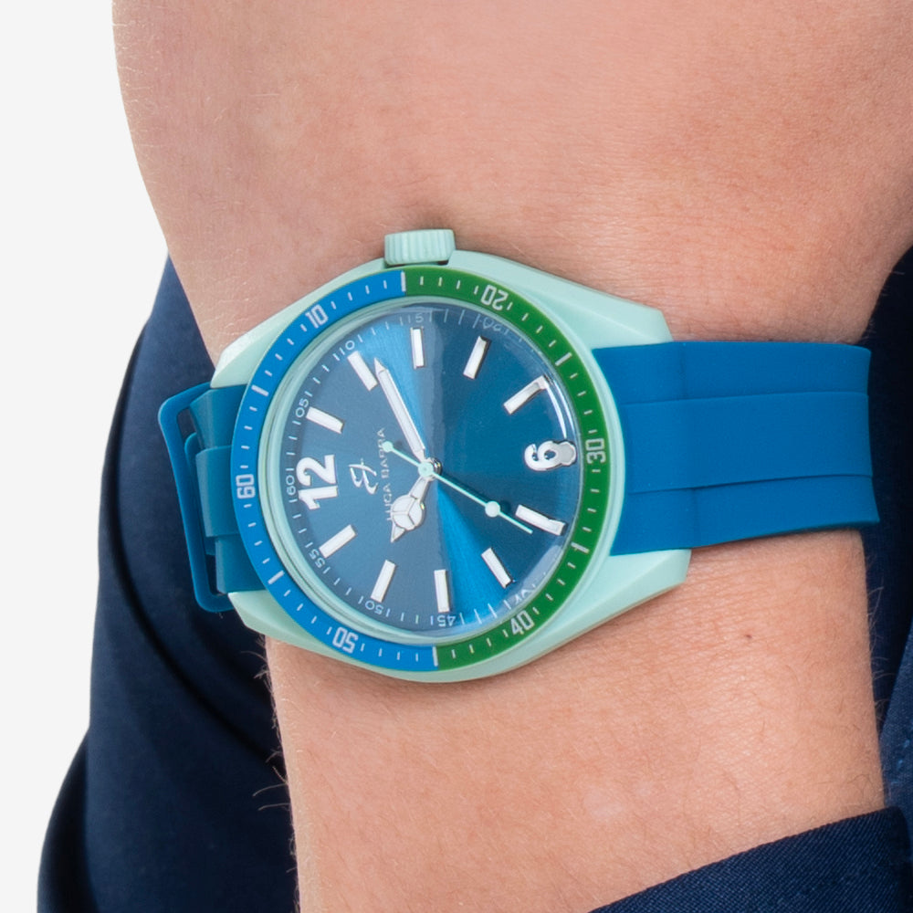 MONTRE HOMME EN SILICONE BLEU ET VERT