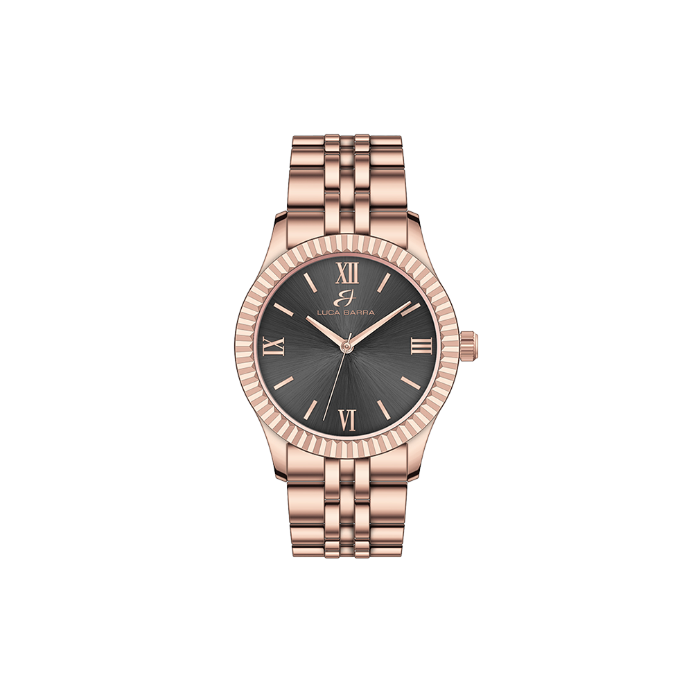 MONTRE POUR DAMES AVEC BOÎTIER EN ACIER ET CADRAN ROSE
