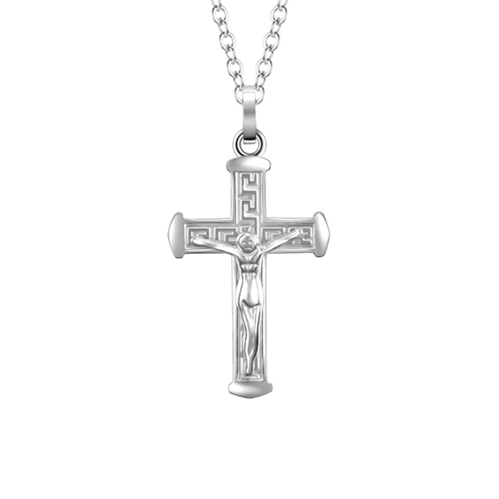 COLLIER HOMME EN ACIER AVEC CRUCIFIX