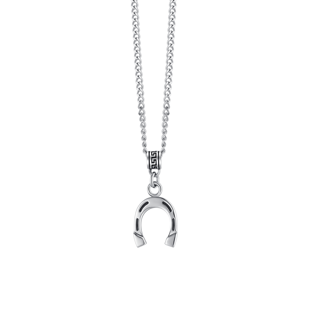 COLLANA UOMO IN ACCIAIO CON FERRO DI CAVALLO