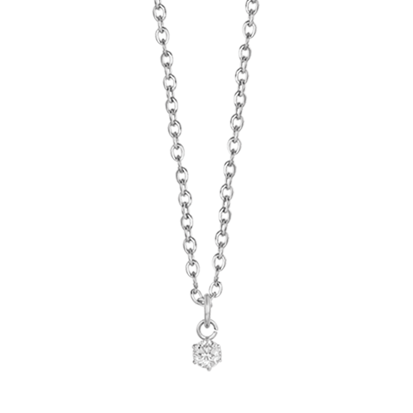 COLLIER POUR FEMME EN ACIER AVEC CRISTAL BLANC DE 3 MM POUR UNE LUMIÈRE PONCTUELLE