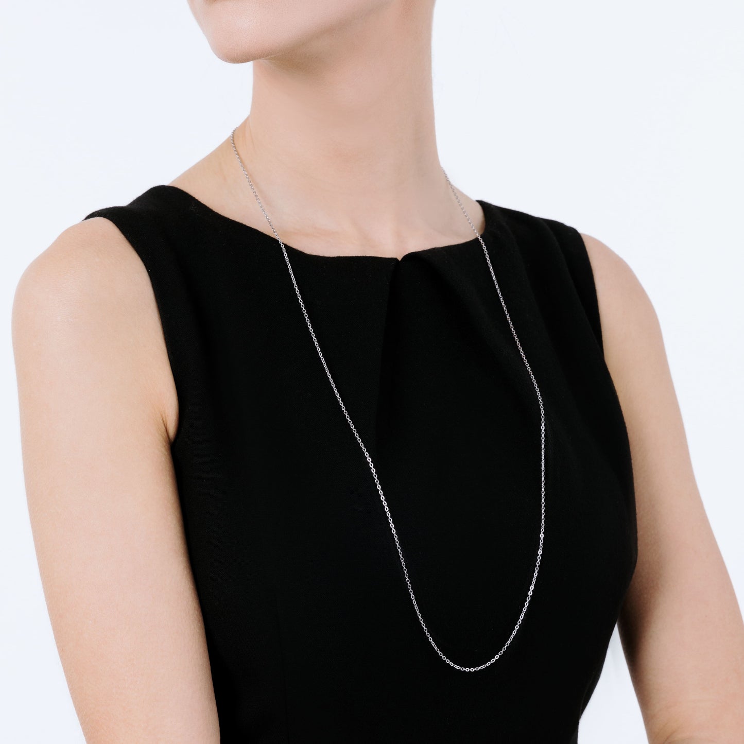 COLLIER LONG EN ACIER POUR FEMMES POUR BRELOQUES AVEC FERMOIR