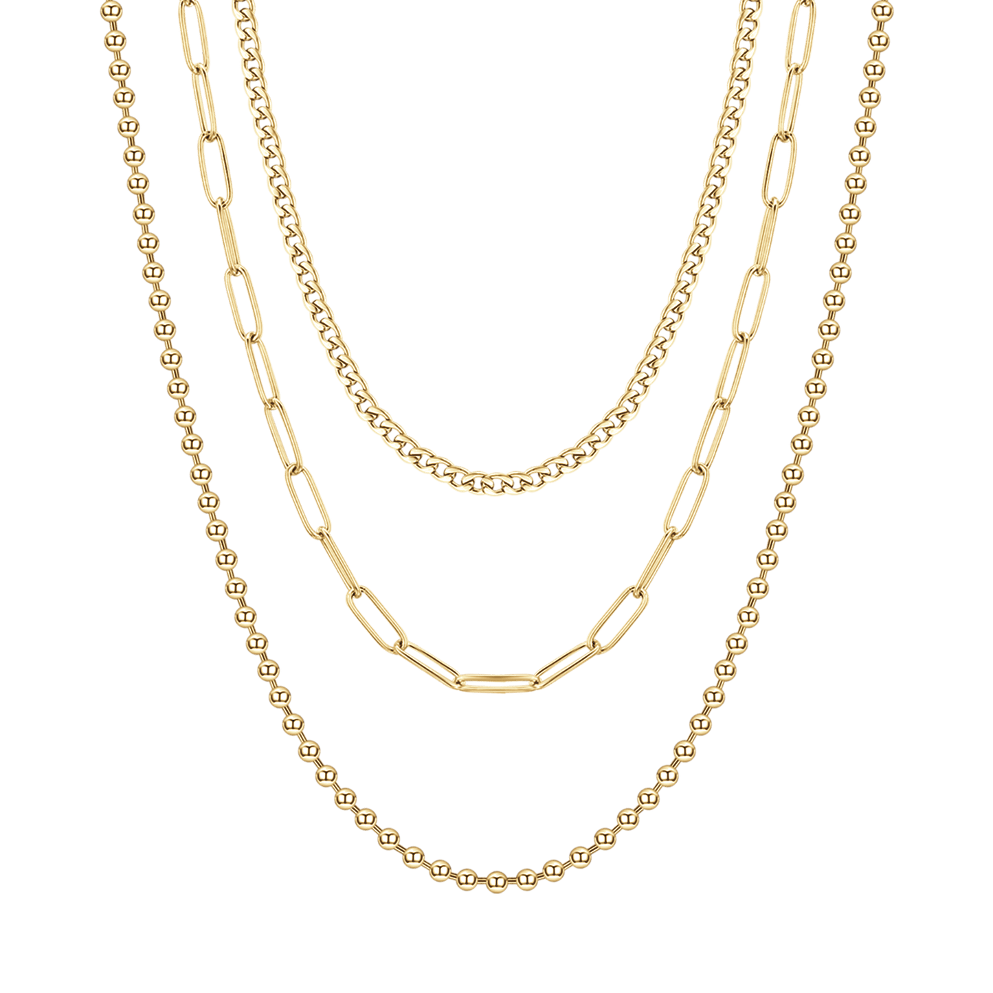 COLLIER MULTIBRINS ACIER IP GOLD