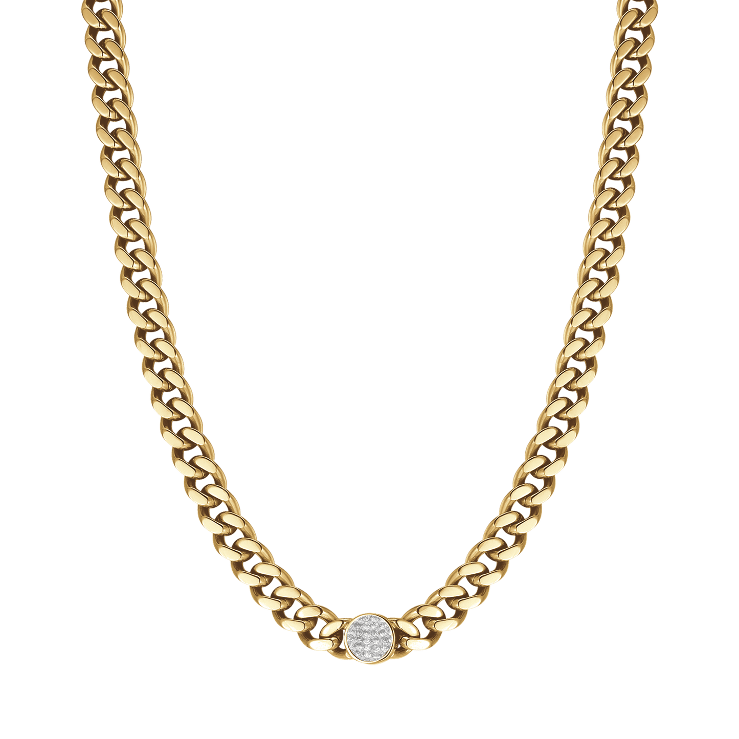COLLIER EN ACIER AVEC CRISTAUX POUR FEMMES