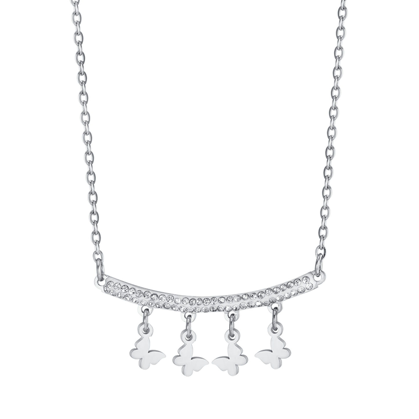 COLLIER EN ACIER POUR FEMMES AVEC PENDENTIFS PAPILLONS