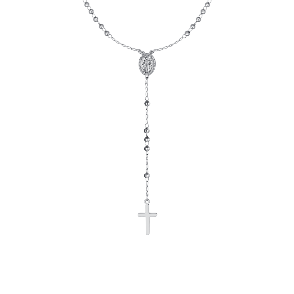 COLLANA DONNA ROSARIO  IN ACCIAIO