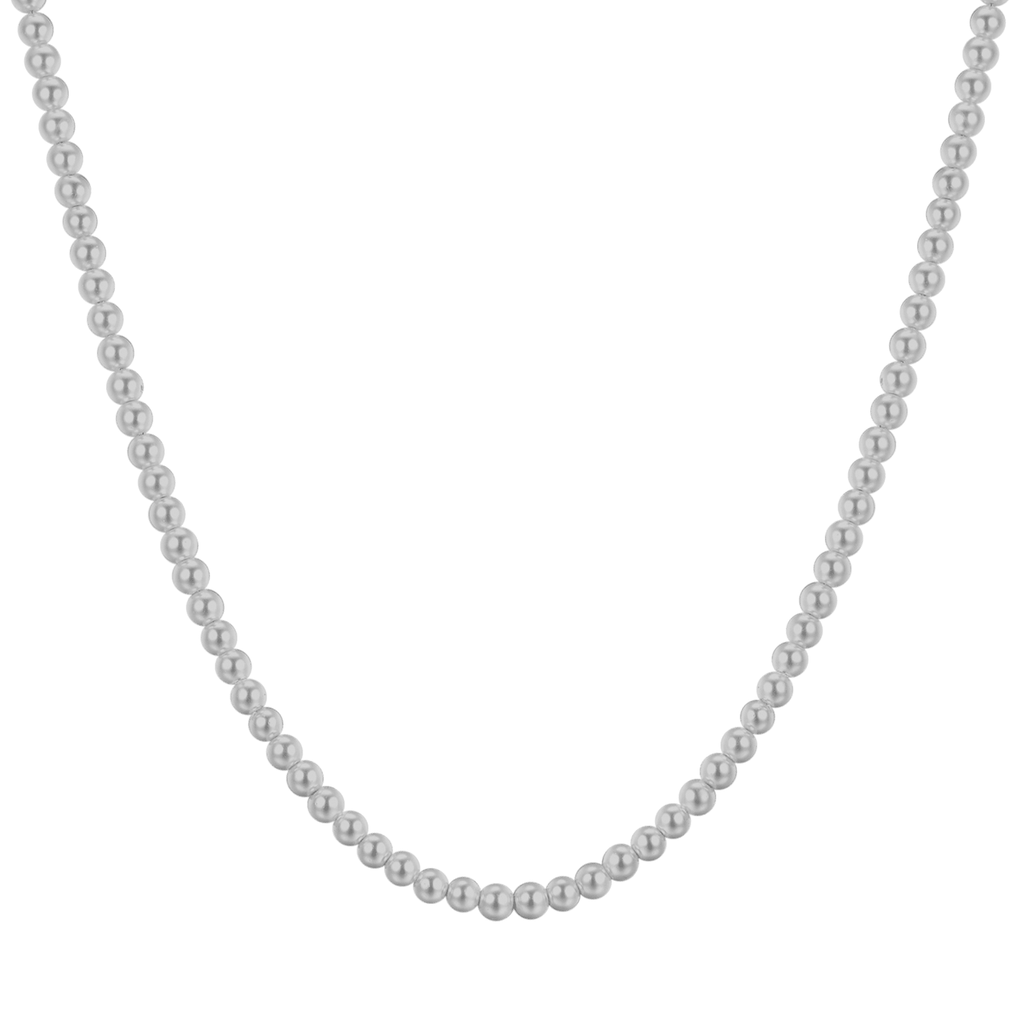 COLLIER EN ACIER POUR HOMME AVEC PERLES GRISES