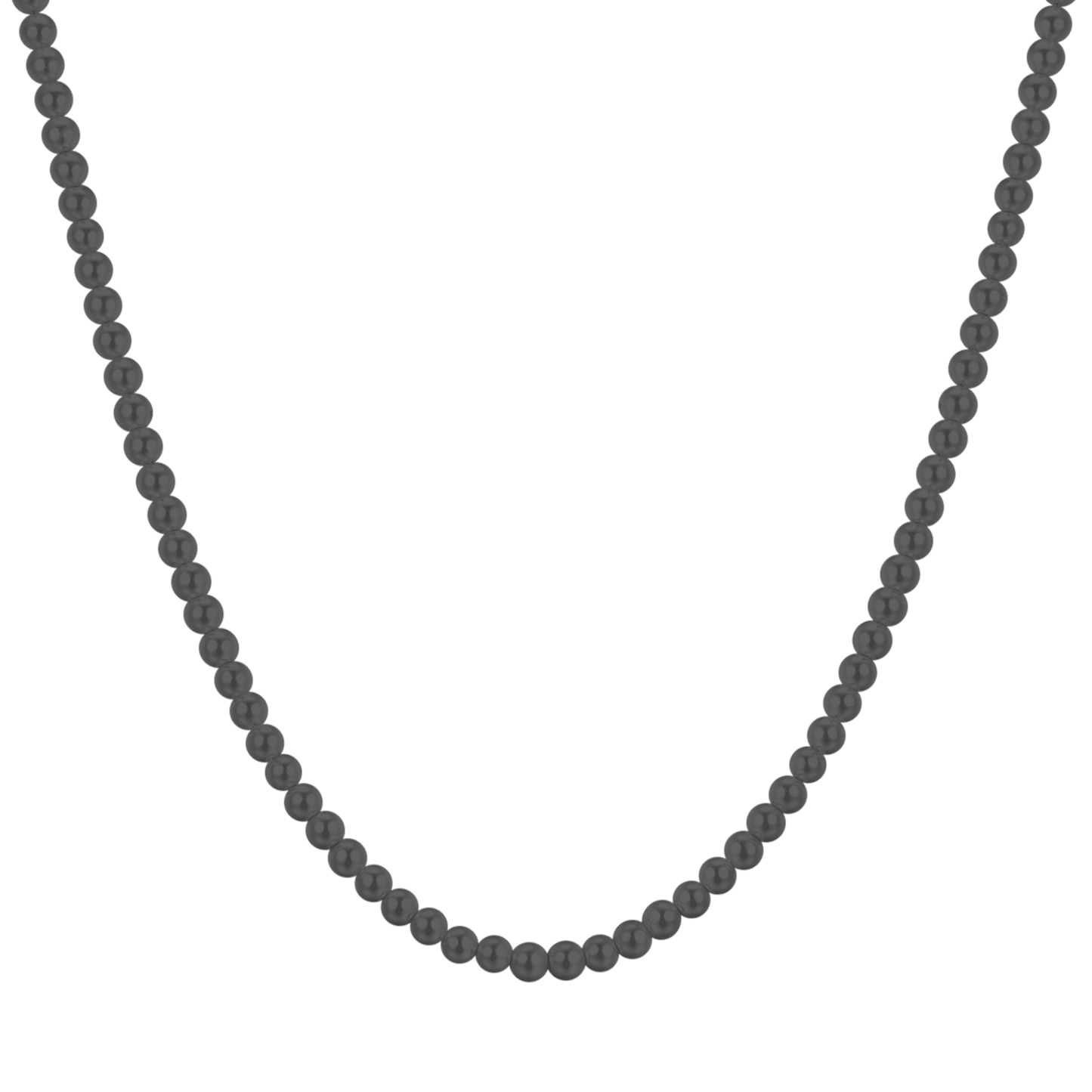 COLLIER EN ACIER POUR HOMME AVEC PERLES NOIRES