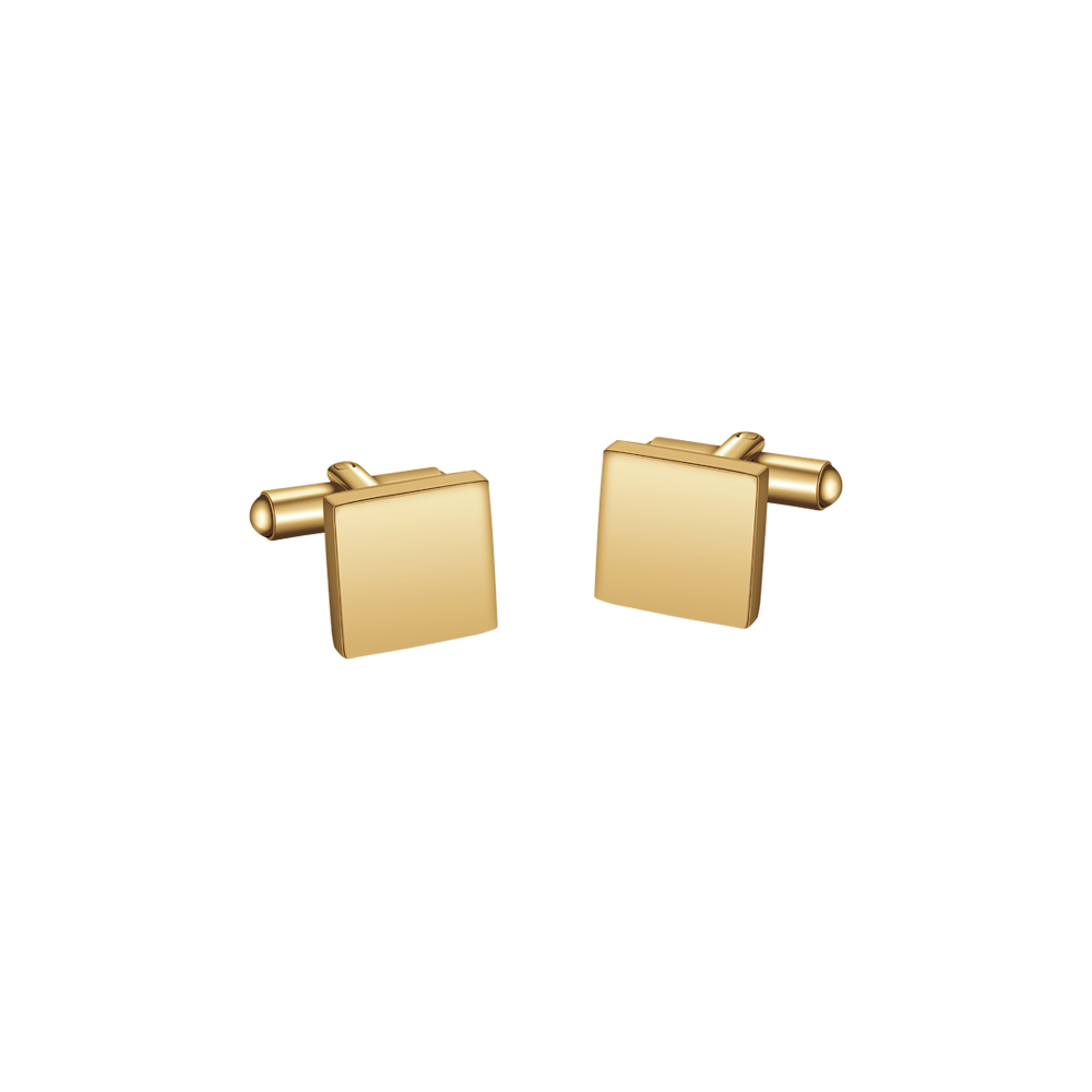 GEMELLI UOMO IN ACCIAIO IP GOLD QUADRATO
