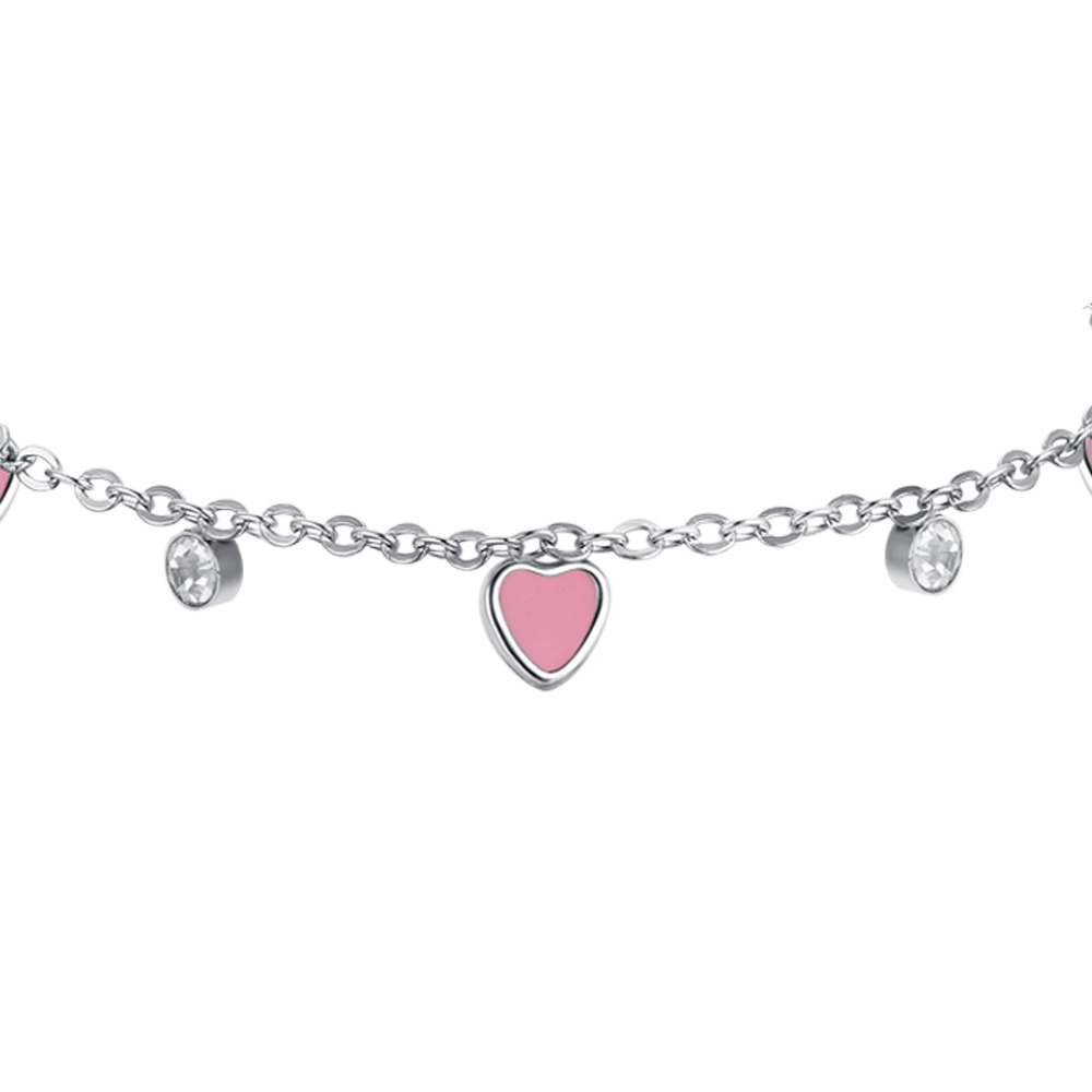 BRACELET FILLE EN ACIER AVEC COEUR