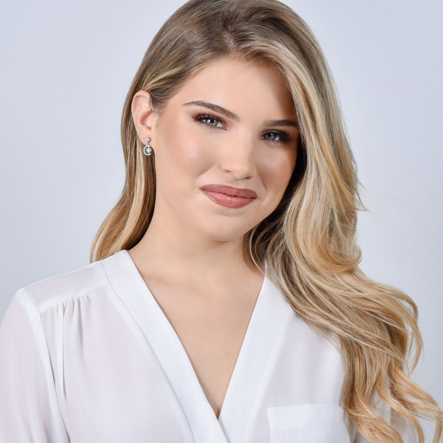 BOUCLES D'OREILLES ÉTOILE ET LUNE EN ACIER POUR FEMMES