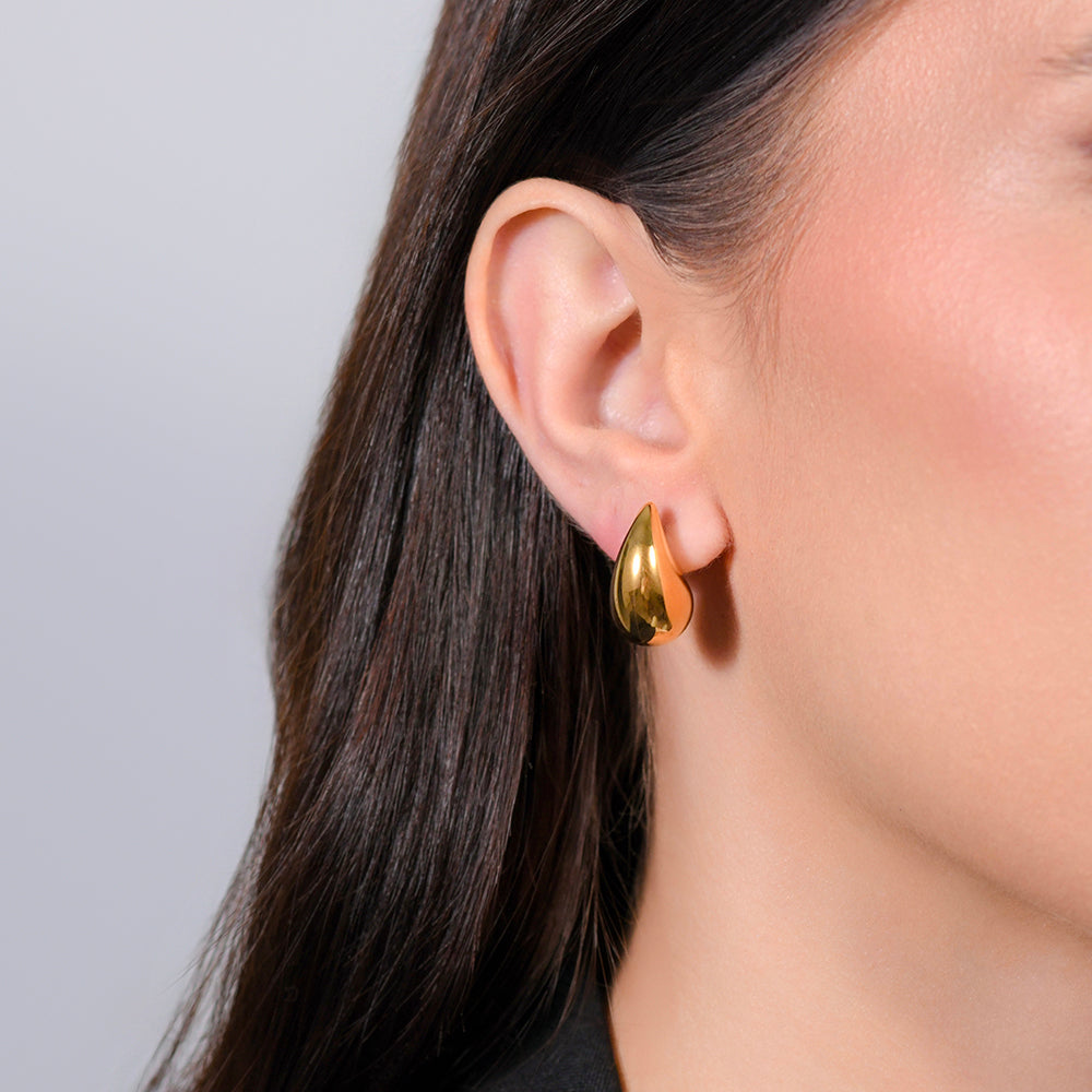 ORECCHINI DONNA IN ACCIAIO A GOCCIA IP GOLD (12x20 mm)